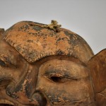 Antica maschera in legno laccato - Cina