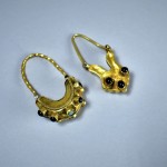Antichi orecchini in oro turchese e granato - Siria