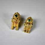 Antichi orecchini " Thali " in oro - India - Tamil Nadu