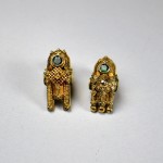 Antichi orecchini " Thali " in oro - India - Tamil Nadu
