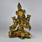 Antica scultura in bronzo dorato - Tara - Tibet / Nepal