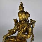 Antica scultura in bronzo dorato - Tara - Tibet / Nepal
