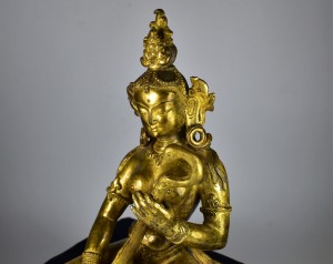 Antica scultura in bronzo dorato - Saraswati - Tibet / Nepal