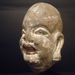 Testa in pietra Luohan