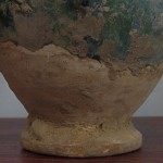 Antica brocca in terracotta policroma