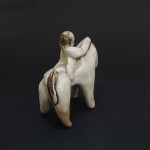 Coppia di cavalli in terracotta invetriata