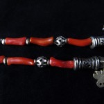 Collana berbera in corallo e argenti