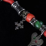 Collana berbera in corallo e argenti