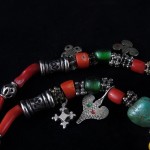 Collana berbera in corallo e argenti