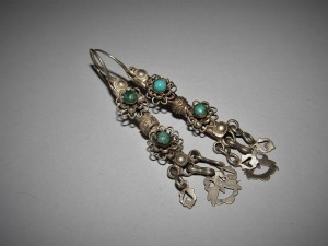 Orecchini indiani in argento e turchese