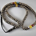 Antico rosario islamico in corallo nero - tasbih