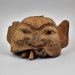 Antica maschera in legno laccato - Cina
