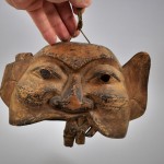 Antica maschera in legno laccato - Cina