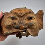 Antica maschera in legno laccato - Cina