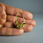 Antichi orecchini in oro turchese e granato - Siria