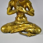 Scultura in bronzo dorato - Buddha Vairochana