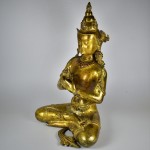 Scultura in bronzo dorato - Buddha Vairochana