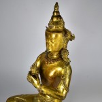 Scultura in bronzo dorato - Buddha Vairochana