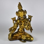 Antica scultura in bronzo dorato - Tara - Tibet / Nepal