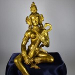 Antica scultura in bronzo dorato - Saraswati - Tibet / Nepal