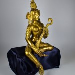 Antica scultura in bronzo dorato - Saraswati - Tibet / Nepal