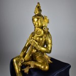 Antica scultura in bronzo dorato - Saraswati - Tibet / Nepal