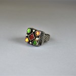 Antico anello in argento e pasta vitrea - Pashtun