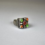 Antico anello in argento e pasta vitrea - Pashtun