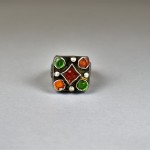 Antico anello in argento e pasta vitrea - Pashtun