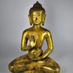 Scultura in bronzo dorato - Buddha della medicina